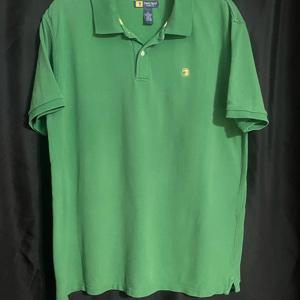 Duck Head Men's Polo Shirt in Vibrant Green